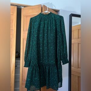 JCREW Green Floral Dress